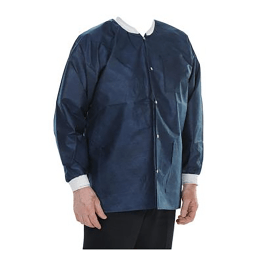 Extra-Safe Lab Coats, Large, Navy Blue