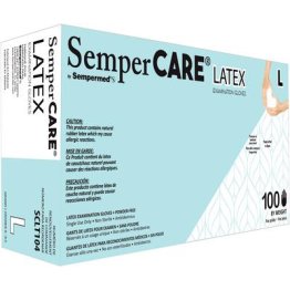 SemperCARE Latex Textured Gloves, Powder-free, White, Large