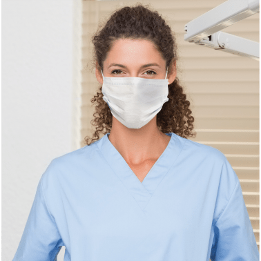 SafeMask SofSkin Procedure Earloop Masks - Level 3, Shingle Pleat, White