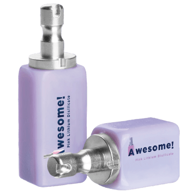 Awesome! Pink Lithium Disilicate Blocks, C14 - LT, A2, CEREC Mandrel