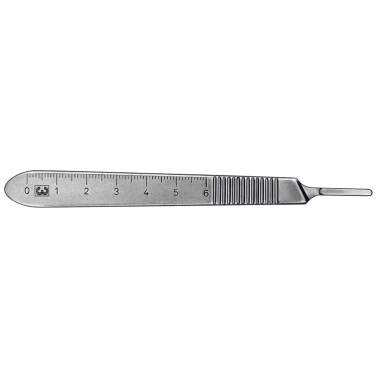 Blade Handle With Ruler Bard Parker Scalpel Blade Handle, Flat with Metric Ruler, #3