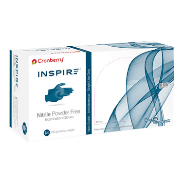 Curad - Powder-Free Nitrile Exam Gloves, One Size, Blue, 100/Box