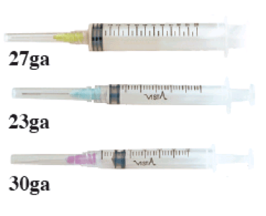 House Brand Syringe with 27ga Side Vented Irrigation Needle Tip