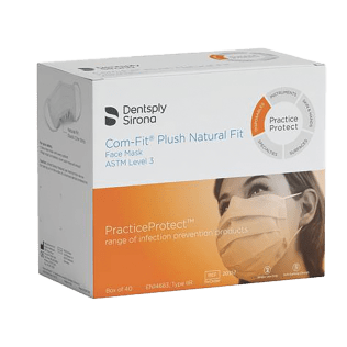 Com-Fit Plush Natural Fit Earloop Masks, Masks - Level 3, White