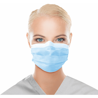 Value Brand UNiGARD FLUidBLOQ Anti-Fog Masks - Level 3, Earloop Masks, Blue