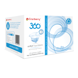 360 Anti-Fog Earloop Masks - Level 3, 4-Ply, Blue (Regular)