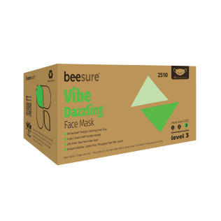BeeSure Vibe Earloop Masks - Level 3, 4-Ply, Dazzling Green
