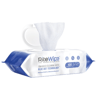 RiteWipe Handpiece Cleaning Wipes, 5" x 7", Pouch