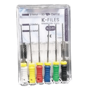 3D Dental K-Files, 25mm File Length, Size 80