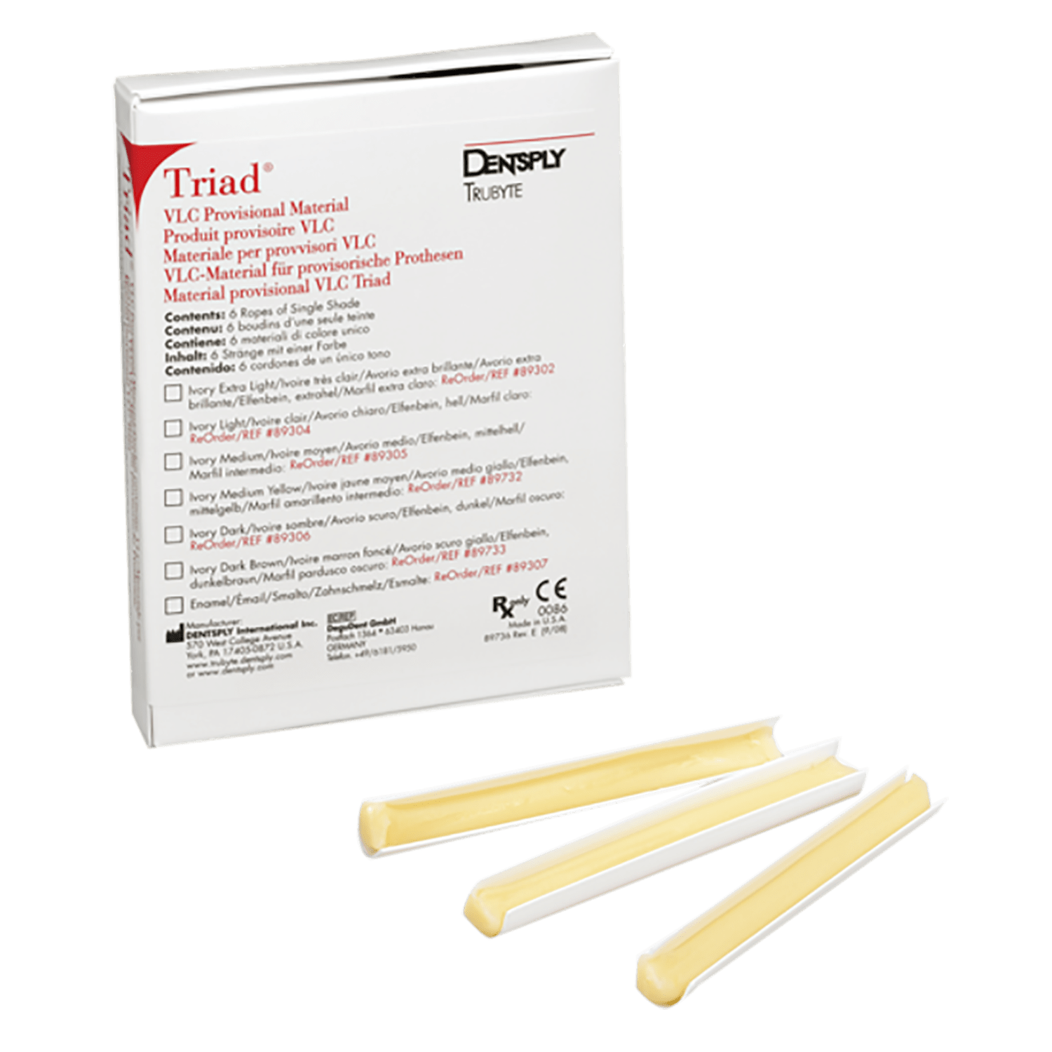 Triad Ropes Triad Temporary Crowns & Bridge, 6/rope, Ivory