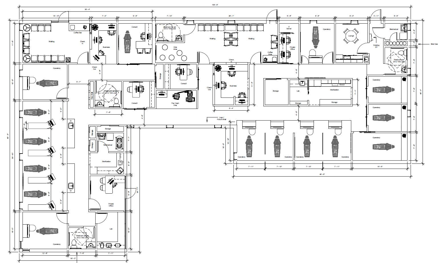 Office Design Floor Plan Ortho