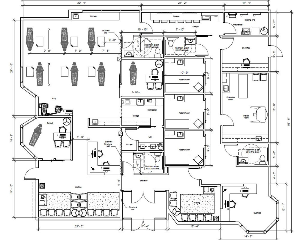 Office Design Floor Plan Ortho